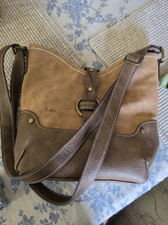 boc Handbags - b.o.c Two-Tone Brown Leather Shoulder Bag